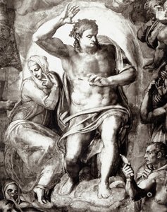 基督，最后审判的细节，1538-41 作者 米开朗基罗（Michelangelo Buonarroti）